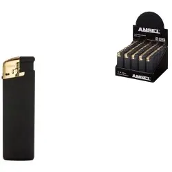 Angel Turbo Lighter Gold & Black Rubber